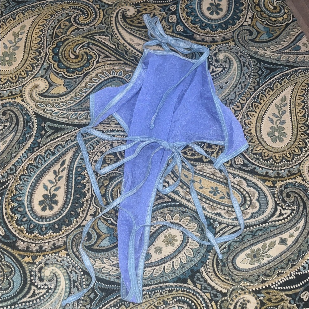 Futuristic Periwinkle Mesh One Piece Dancewear